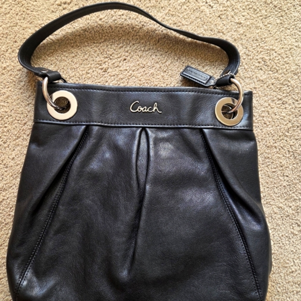 Coach Black Shoulder Bag with Silver Hardware